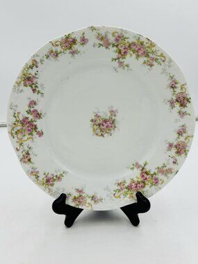 Z. S. & CO BAVARIA Pink Floral 9" Plate Textured Rim